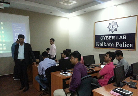 Team ISOEH conducting workshop at Kolkata Police Cyber Lab, Lalbazar HQ, 2017