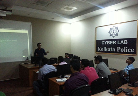 Team ISOEH conducting workshop at Kolkata Police Cyber Lab, Lalbazar HQ, 2017